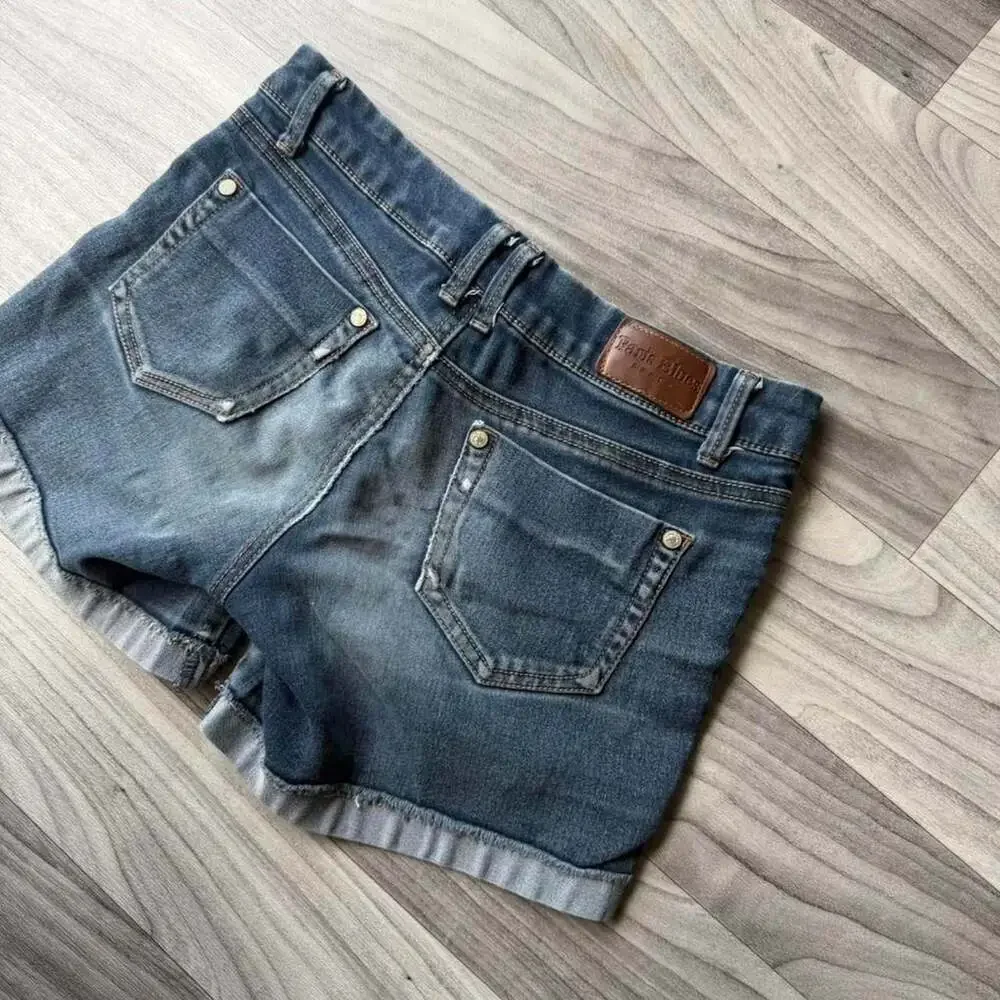 Paris Blues Vintage Y2K Low Rise Denim Cuffed Denim Shorts